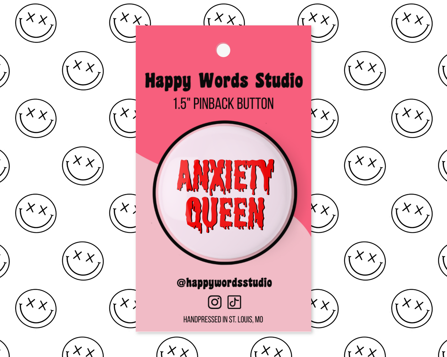 Anxiety Queen Pinback Button