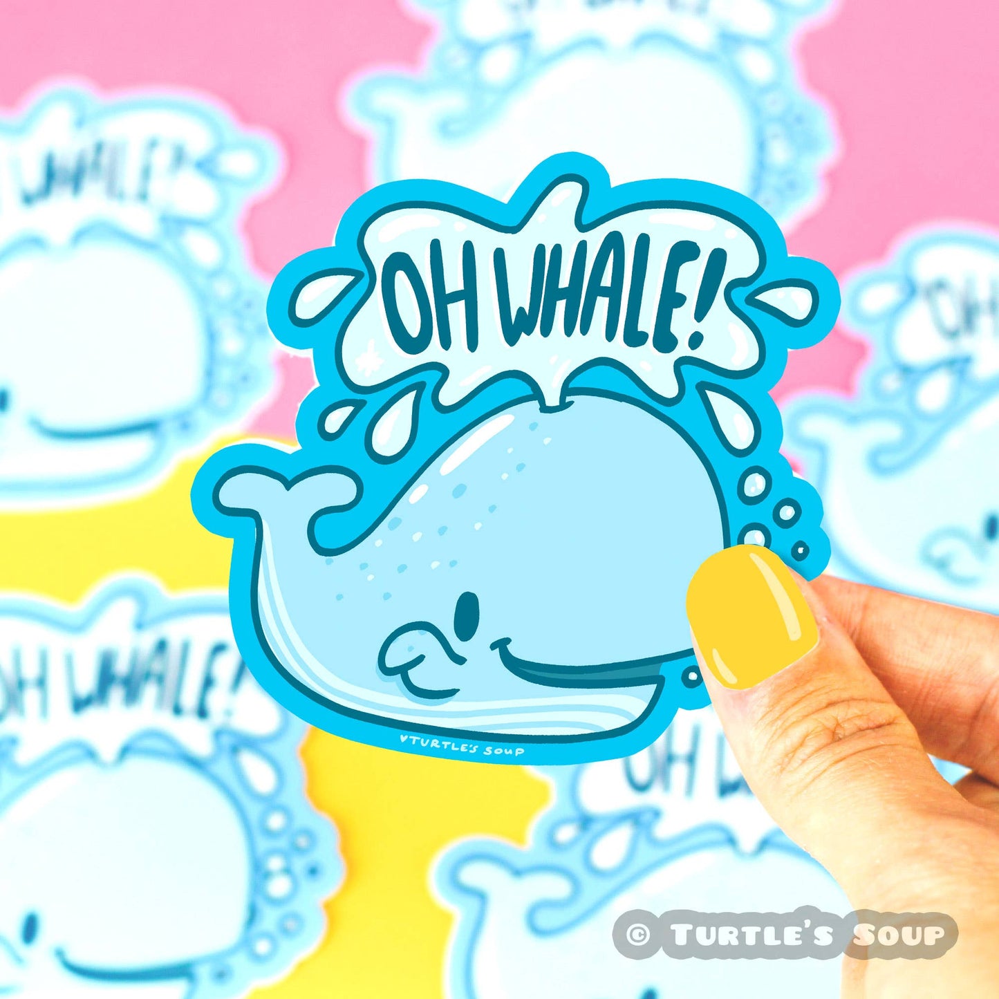 Oh Whale Animal Pun Waterproof Vinyl Sticker