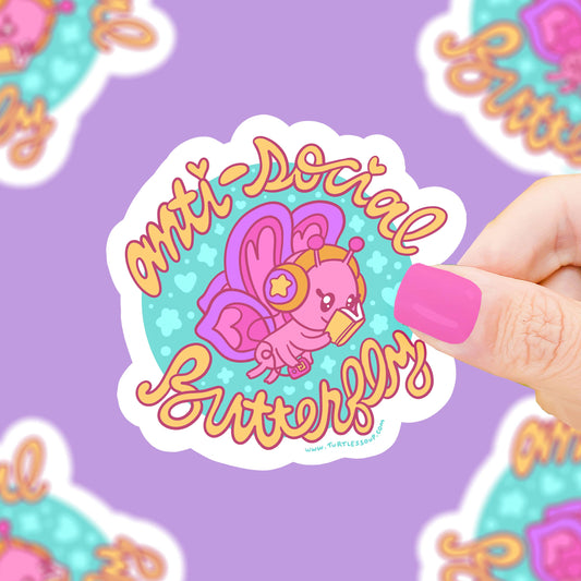 Anti Social Butterfly Introvert Vinyl Sticker