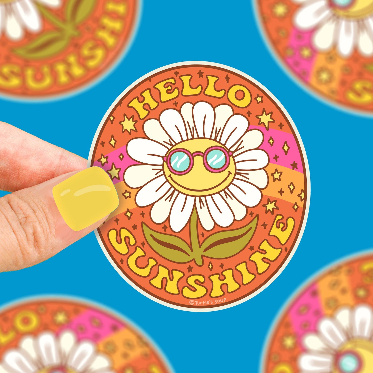 Hello Sunshine Flower Vinyl Sticker
