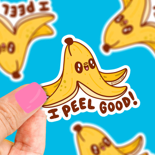 I Peel Good Banana Fruit Pun Vinyl Sticker