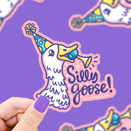 Silly Goose Funny Animal Vinyl Sticker