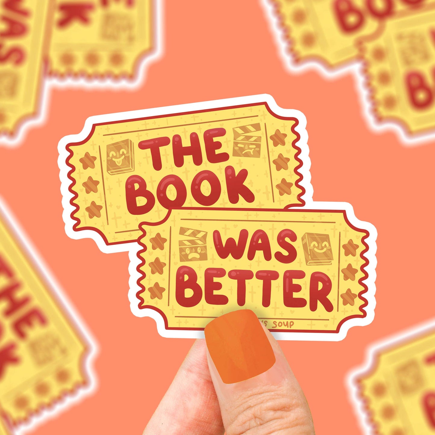 The Book Was Better Ticket Stub Reading Vinyl Sticker