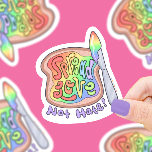 Spread Love, Pride Month, LGBTQ, Foodie, Vinyl Sticker