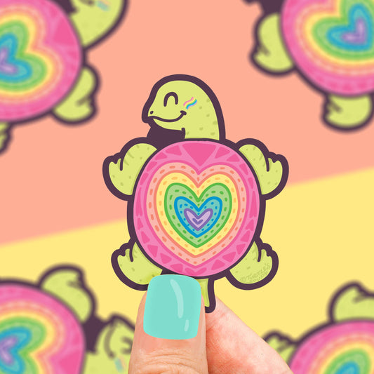 Pride Turtle Rainbow Vinyl Sticker