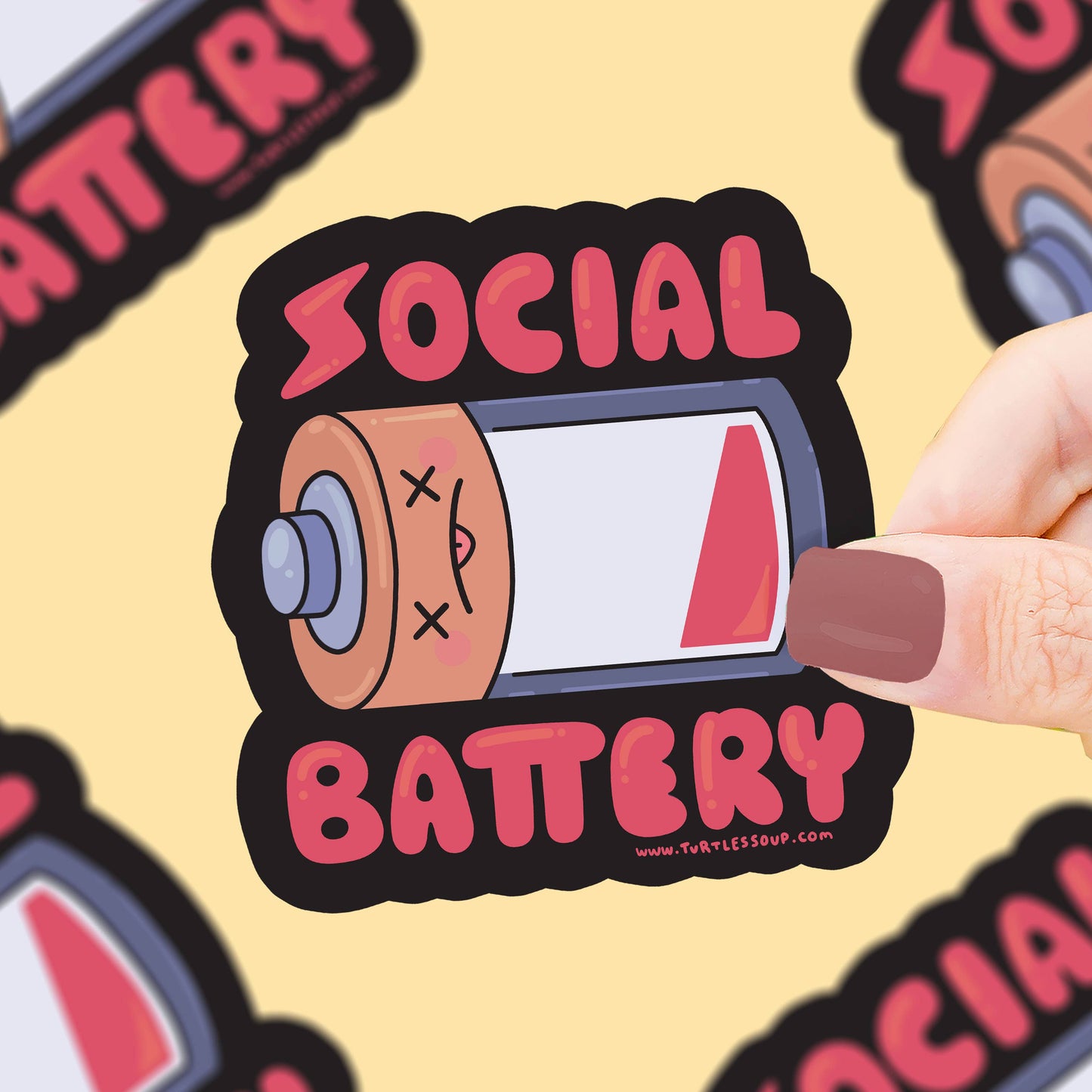 Social Battery Empty Introvert Vinyl Sticker