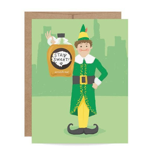 Buddy The Elf Syrup Scratch-off Holiday Card
