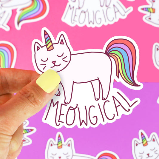 Meowgical Magical Cat Rainbow Vinyl Sticker
